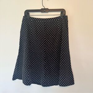 NWT Ann Taylor Navy and White Polka Dot Skirt Size 8 Tall
